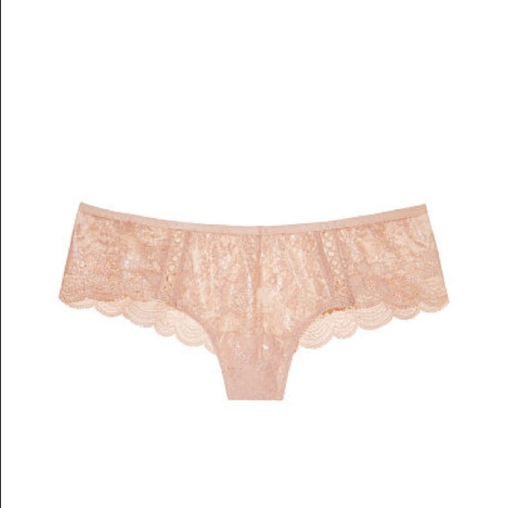 $5 in Bundles New Victoria Secret Floral Lace-trim Hipster Thong Panty Nude - Picture 2 of 6